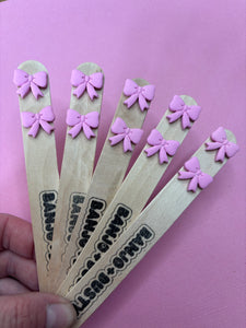 Valentina Bow Studs Pink