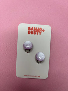 Clip on studs 15mm Mauve Pearl