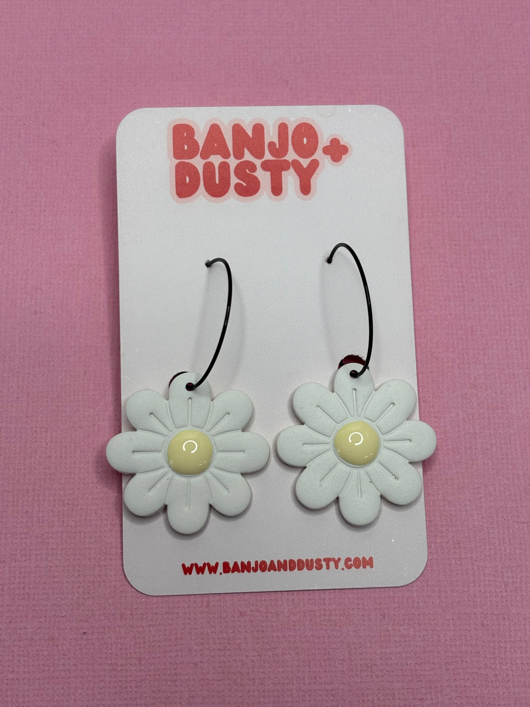 Daisy dangles Yellow Hoops