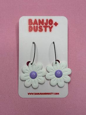 Daisy Dangles Purple Hoops