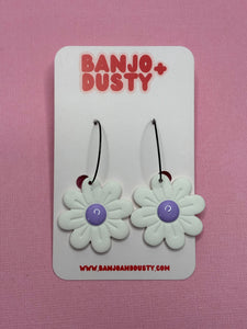 Daisy Dangles Purple Hoops