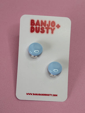 Clip on studs 15mm baby blue